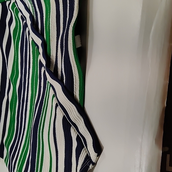 Almost Famous - Green, Navy & White Striped Bodycon T-Shirt Dress – Casual Fitte - Picture 5 of 5